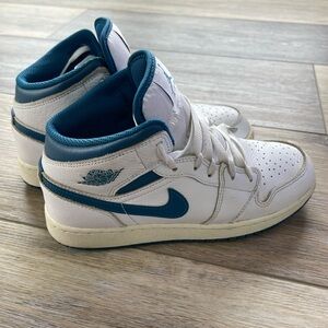 Nike Air Jordan 1 Mid White and Blue High-Tops